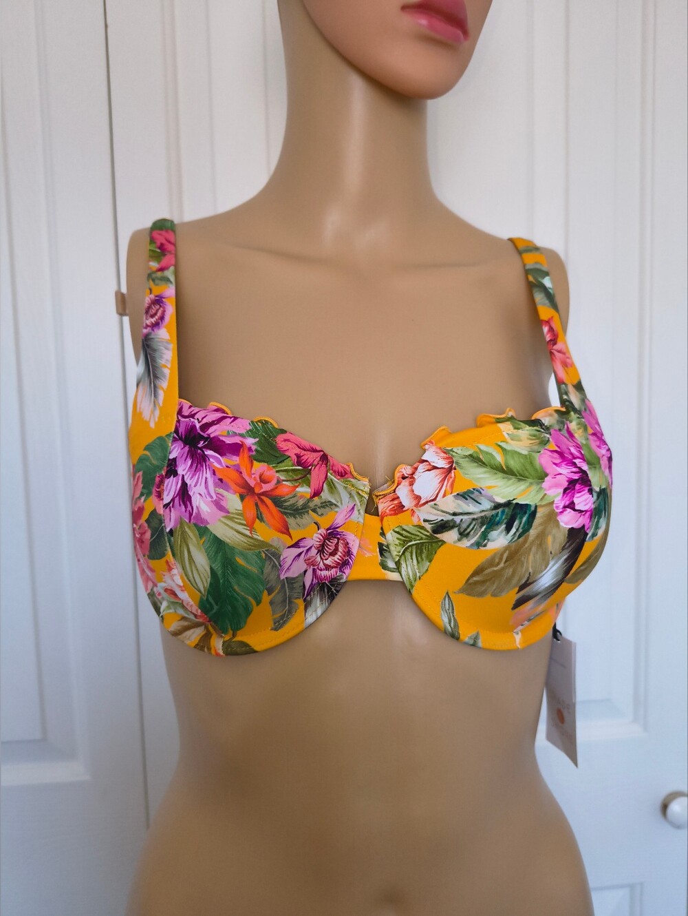 Shade & Shore Underwire Bikini Top Floral Tropical Orange Various